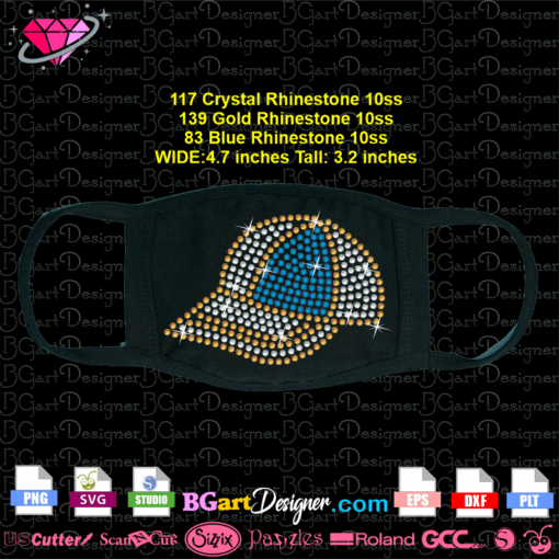 baseball football cap rhinestone bling svg cricut silhouette, cap bling template svg vector cut file