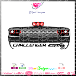 dodge challenger srt svg file, vector cricut files, silhouette cameo, challenger hellcat 2019