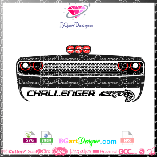 dodge challenger srt svg file, vector cricut files, silhouette cameo, challenger hellcat 2019