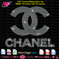 Chanel logo rhinestone svg cricut silhouette