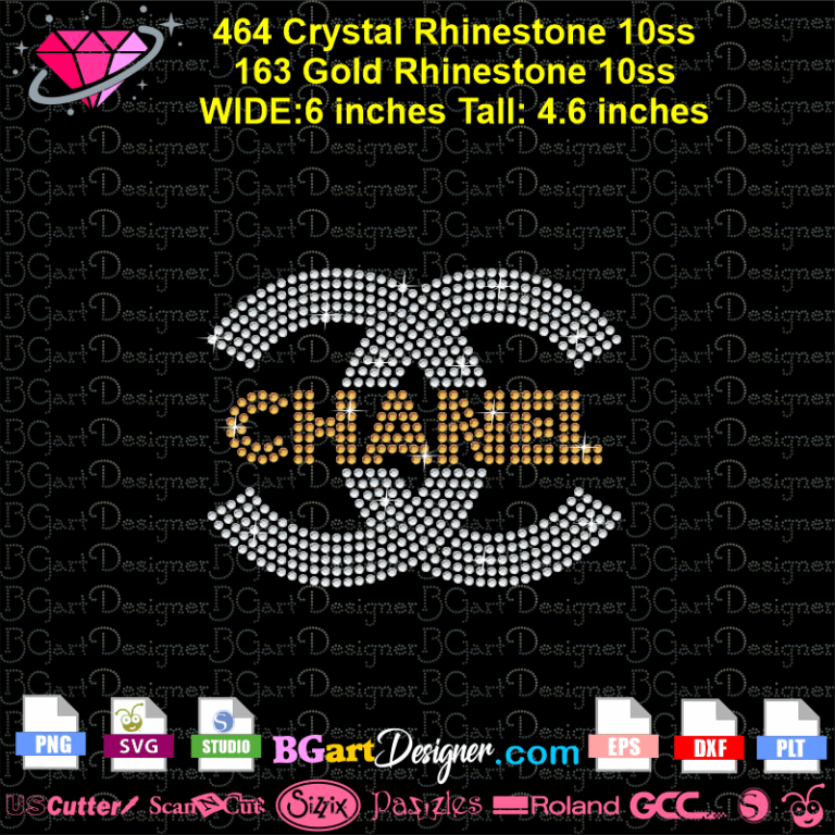 lllᐅ CC Chanel Drip Rhinestone - svg cricut silhouette vector bling ...