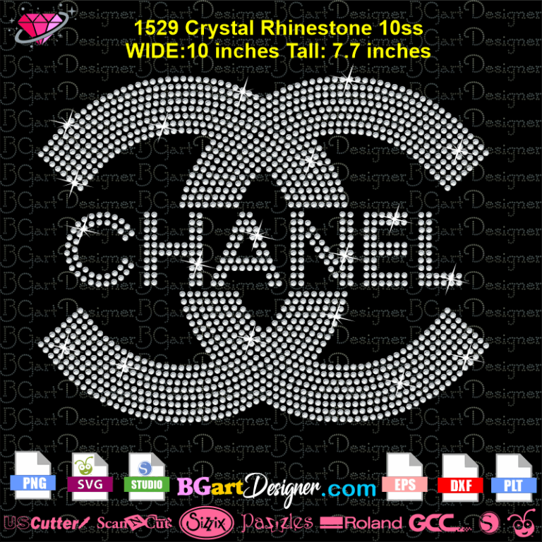 lllᐅChanel logo centered rhinestone - bling logos cricut silhouette