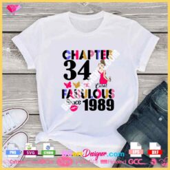 chapter personalized woman svg cricut, chapter kiss butterfly svg, chapter 34 fabulous since 1989 layered svg cuttable download