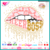 cheer boss dripping lips svg, cheerleader dripping lips svg vector cut file cricut and silhouette, cheer sexy lips, cheer grandma lips, cheer coach instant download