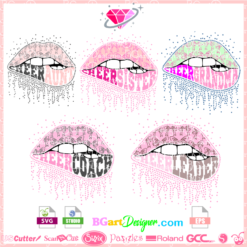 cheer family bundle svg, cheer aunt dripping lips svg vector cut file cricut and silhouette, cheer sister lips, cheer grandma lips, cheer coach instant download, cheerleader lips svg