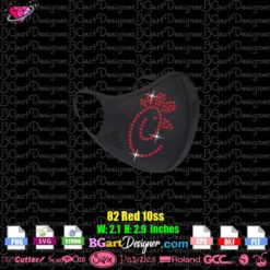 chick fil logo rhinestone svg cricut silhouette, chick fil bling mask template download
