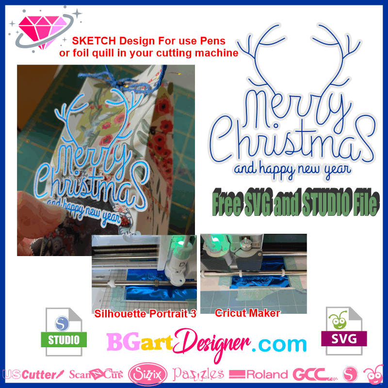 Download Free Sketch Svg Merry Christmas Free Files For Foil Quill
