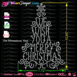 christmas tree rhinestone svg, we wish you a merry christmas svg rhinestone, rhinestone template svg, christmas quote rhinestone svg, rhinestone cricut vector file svg, silhouette cameo