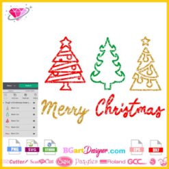 Christmas Tree Trio svg, Merry Christmas SVG cut file, Three Christmas tree layered cuttable, Buffalo Plaid sublimation