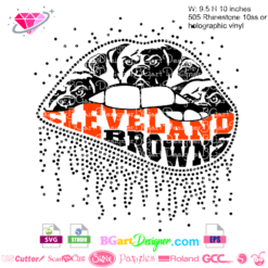 cleveland browns dripping lips svg, cleveland browns svg cricut, cleveland browns nfl football team svg, rhinestone template, silhouette cameo, eps file, instant download