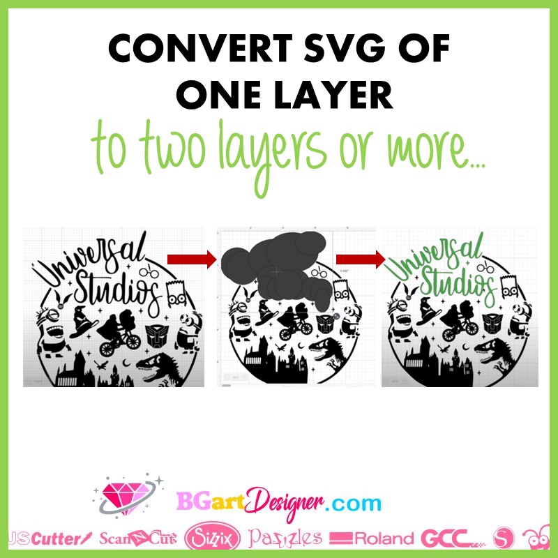 convert SVG design of one layer to two layers