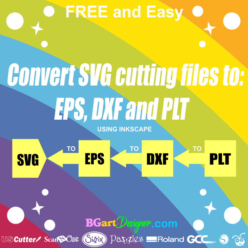 How to convert svg cutting files to EPS, DXF and plt file, free using inkscape software