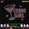 Cosmo Girl SS10 rhinestone template with a pink martini glass and sparkle accents