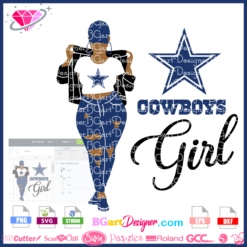 Fan girl cowboys Dallas svg cricut silhouette, nfl football team