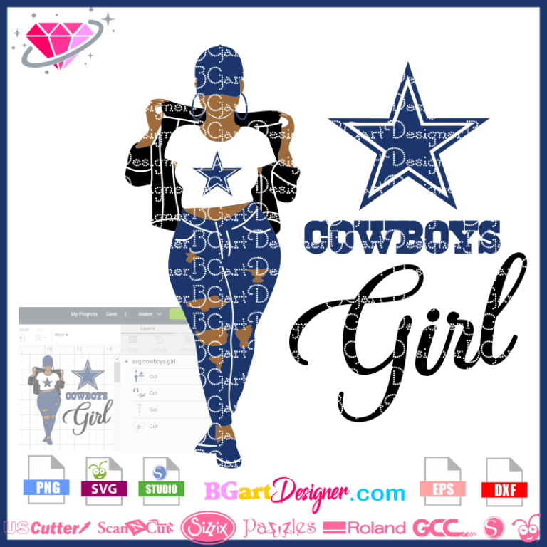 lllᐅFan Girl Dallas Cowboys - NFL cricut silhouette download