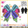 Downloadable layered vector design featuring a vibrant crayon bow, perfect for crafting personalized teacher gifts and back-to-school items. This SVG bundle is compatible with Cricut, Silhouette, and other cutting machines, allowing for endless creative possibilities. Ideal for making coquette bows, teacher shirts, and more