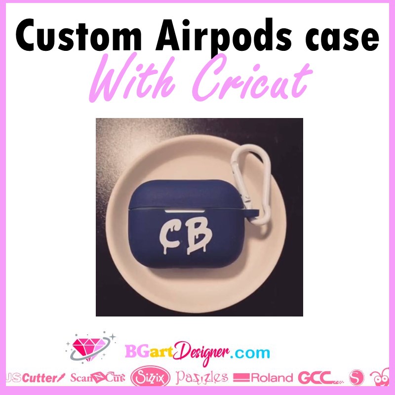 Personalized AirPods with gold vinyl. Another one of my DIY projects with  my Cricut that I would like to shar…