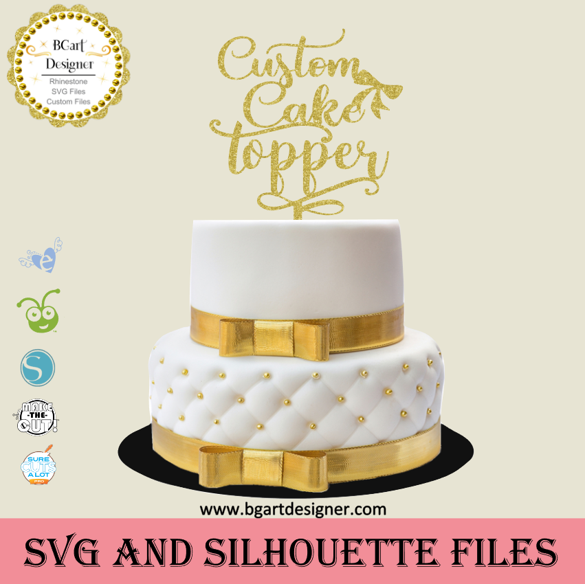 Clear Floral Wedding Cake Topper – Z Create Design