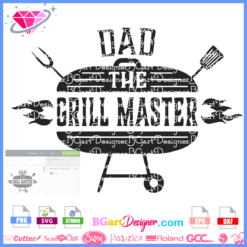 dad the grill master svg cricut silhouette download, grillfather svg vector, fathers day svg cut file