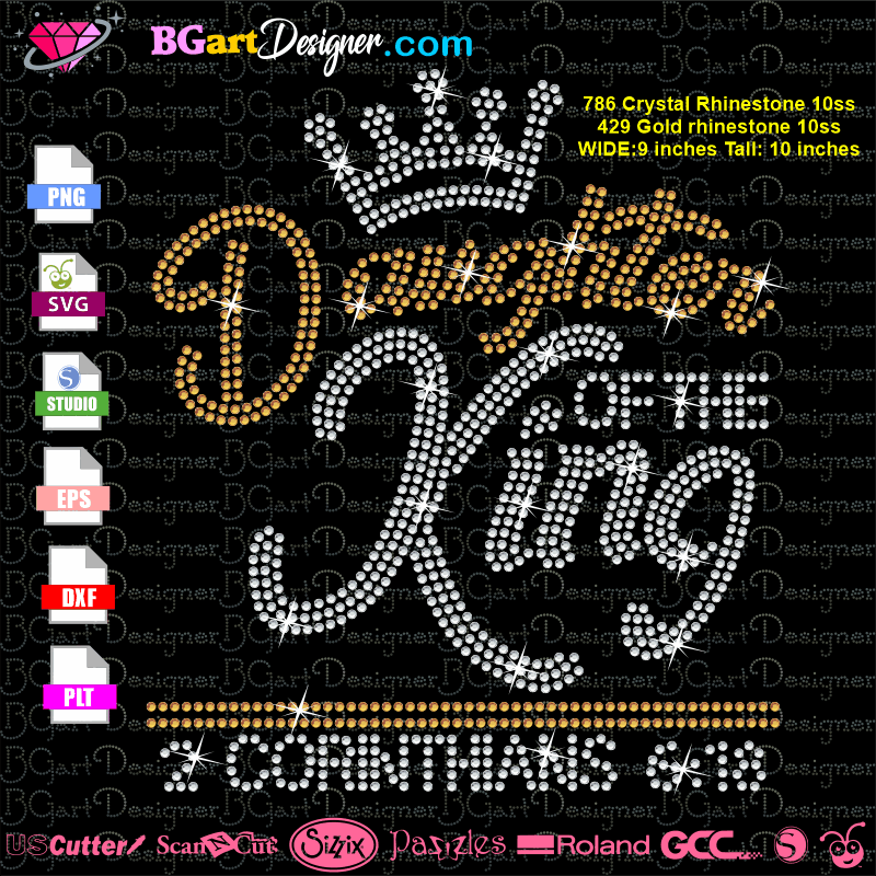 Download Lllá…daughter Of The King Rhinestone Svg Jesus Rhinestone Template Files