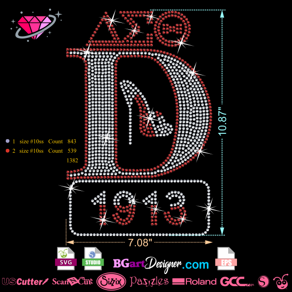 Delta Sigma Theta 1913 Rhinestone Bling T-Shirt