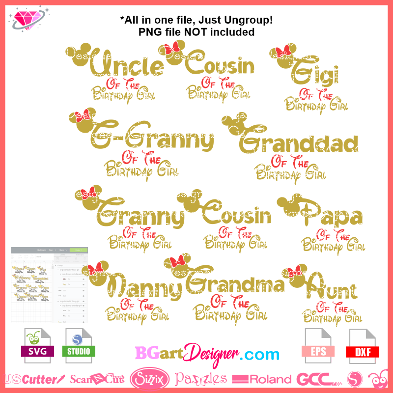 Download Lllá… Family Birthday Mickey Ears The Best Cut Files Cricut Cameo