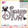 Disney Diva layered vector svg cricut silhouette, minnie mickey head bow svg