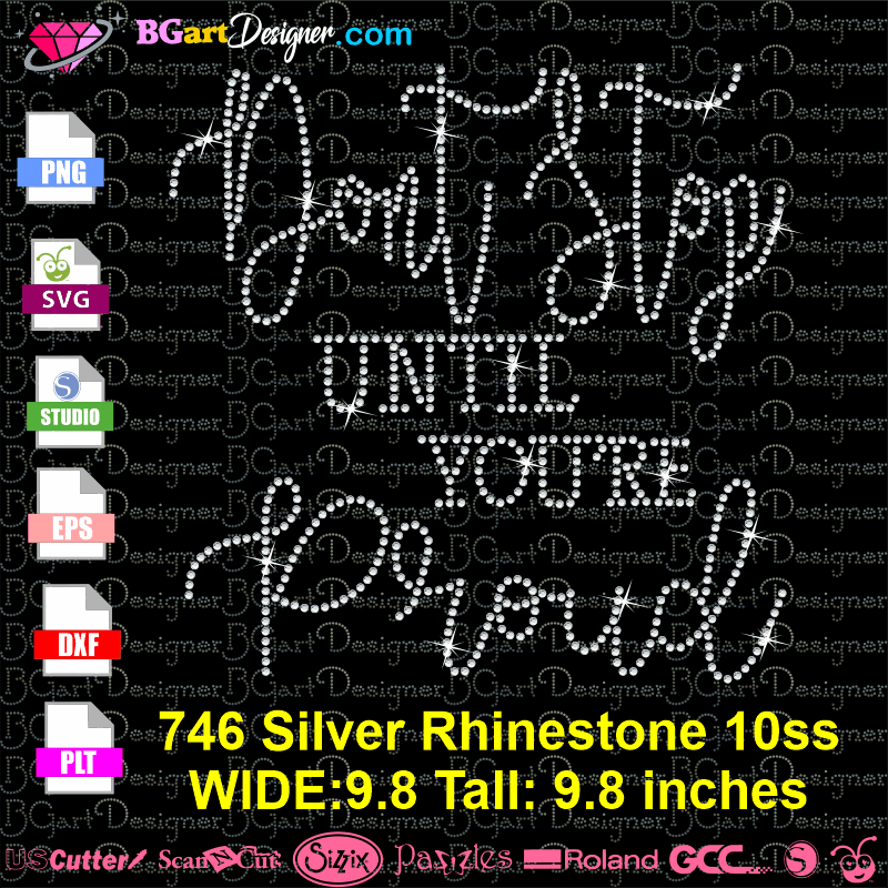 Download Lllá… Don T Stop Until You Re Proud Motivational Rhinestone Bling Transfer