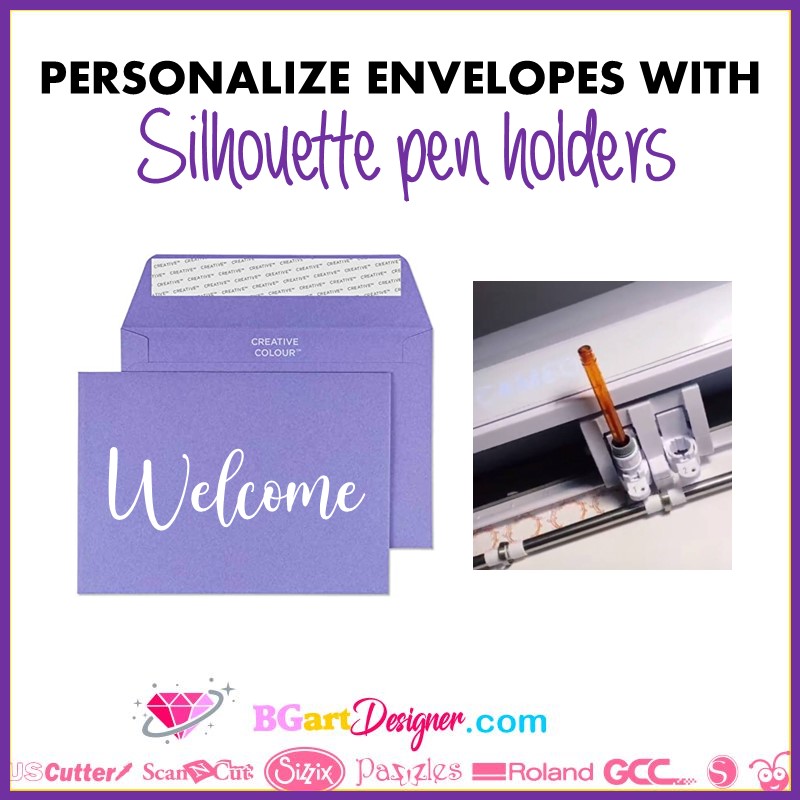 personalize envelopes using silhouette pen holder