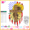 faith cross sunflower usa flag svg cricut silhouette, american flag distress svg layered download, faith usa flag sublimation cuttable