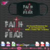 Faith over Fear small rhinestone bling template digital download cross mask, faith vector cuttable file layered bling