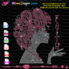 faith woman pink ribbon hair rhinestone svg cricut silhouette digital download, woman breast cancer awareness bling file