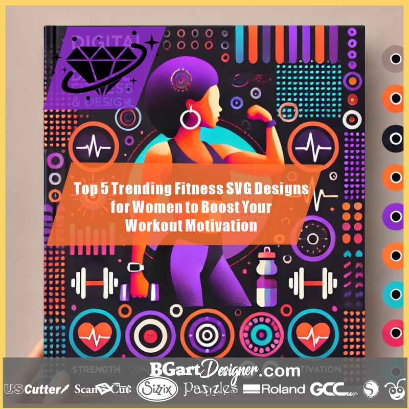 Trending fitness SVG design for women, Afrocentric workout SVG for customizing planners and apparel. Download from BGArtDesigner.com.