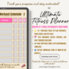 Ultimate fitness planner featuring workout schedule, daily trackers, meal prep templates, and customizable goals. Ideal for beginners or advanced fitness enthusiasts. Instant download available.