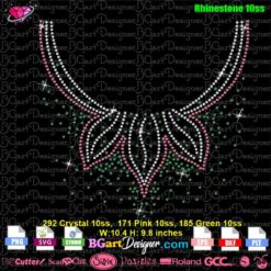 flower necklace rhinestone svg, fashione necklace rhinestone transfer download