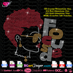 Focused black woman rhinestone svg cricut silhouette, beautiful afro woman bling download, curly hair black girl svg, strong woman rhinestone svg download