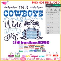 football cowboys wine kinda girl svg, football wine bundle svg cricut, nfl teams svg cricut silhouette, nfl logo bundle svg download