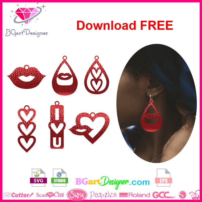 Download Free Earring Svg Template Bgartdesigner Faux Leather Cricut Silhouette SVG Cut Files