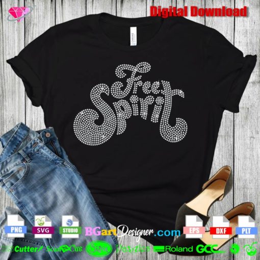 free spirit digital bling rhinestone svg transfer