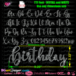 Fancy script ttf rhinestone font install and write, download rhinestone alphabet for cricut silhouette