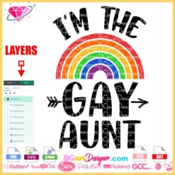 I am de gay aunt rainbow svg