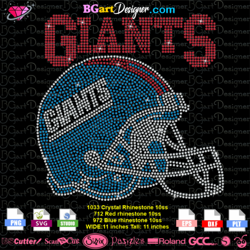 New York giants helmet rhinestone bling svg cricut silhouette download