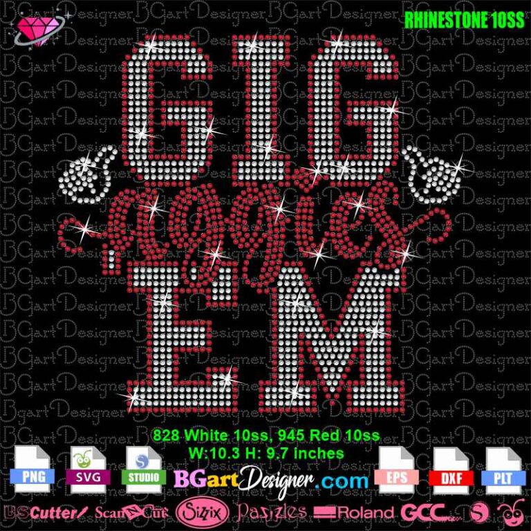 Lllᐅ ‘gig ‘em Aggies’ Digital Rhinestone Template Svg