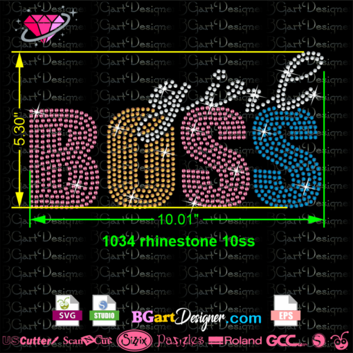 girl boss rhinestone file, cricut silhouette instant download, iron on transfer