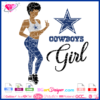 Fan fitness girl cowboys Dallas svg cricut silhouette, nfl football team, afro woman