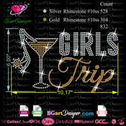 GIRLS TRIP Wine Glass, Bling Rhinestone / Glitter Tee, Birthday Squad, Girls Weekend, Girls Entourage, Divas Trip, Girls Cruisin