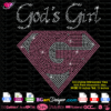 God's girl religious inspirational quote rhinestone svg cricut silhouette, download super girl faith rhinestone template, super girl bling download