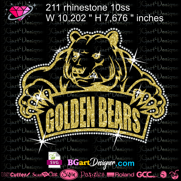 cal golden bears svg rhinestone bling, hotfix stone iron on template, cricut, silhouette cameo, golden bears logo vector svg