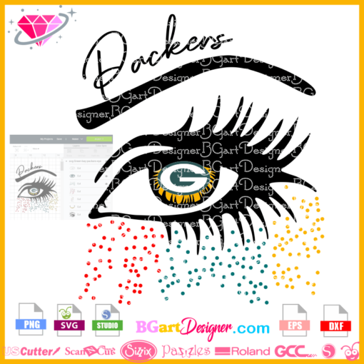 eye green bay packers svg cricut silhouette, nfl football team