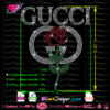 gucci logo rose rhinestone svg vector cut file cricut silhouette files